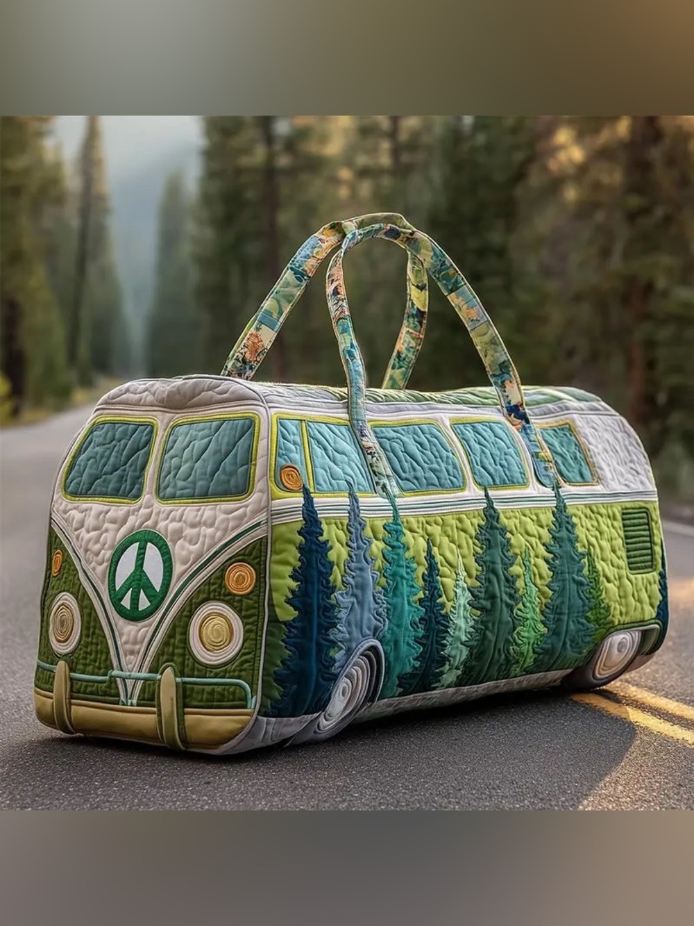 Hippie Van Quilted Duffle Bag